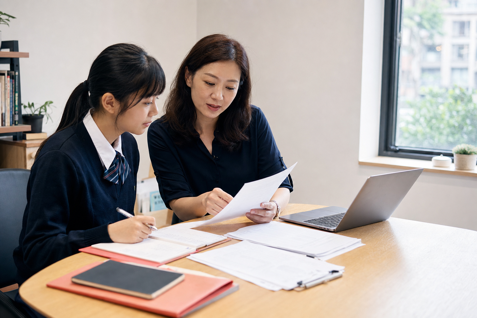 Students preparing registration information